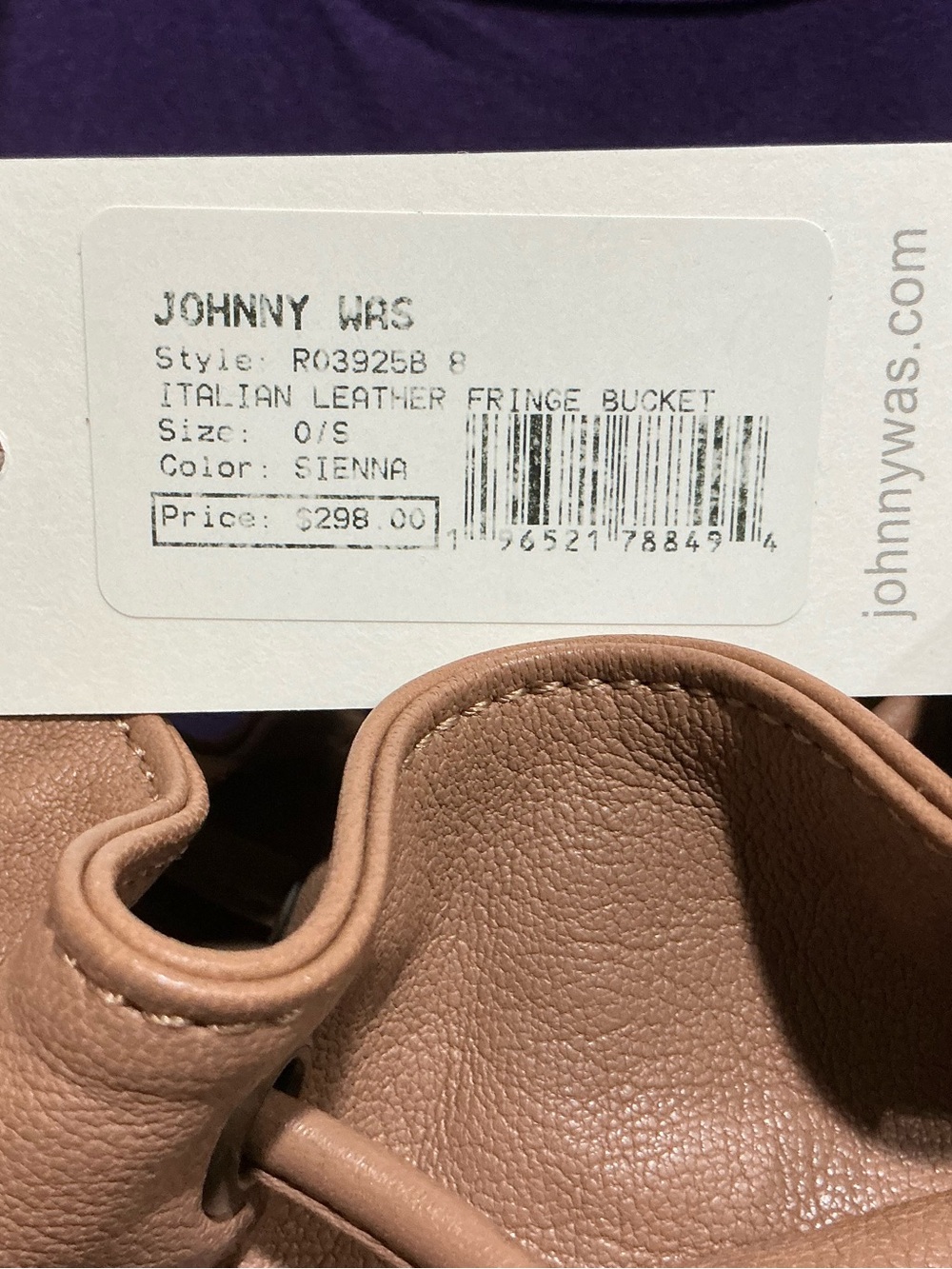 JOHNNY WAS ITALIAN LEATHER FRINGE BUCKET BAG - Picture 6 of 6
